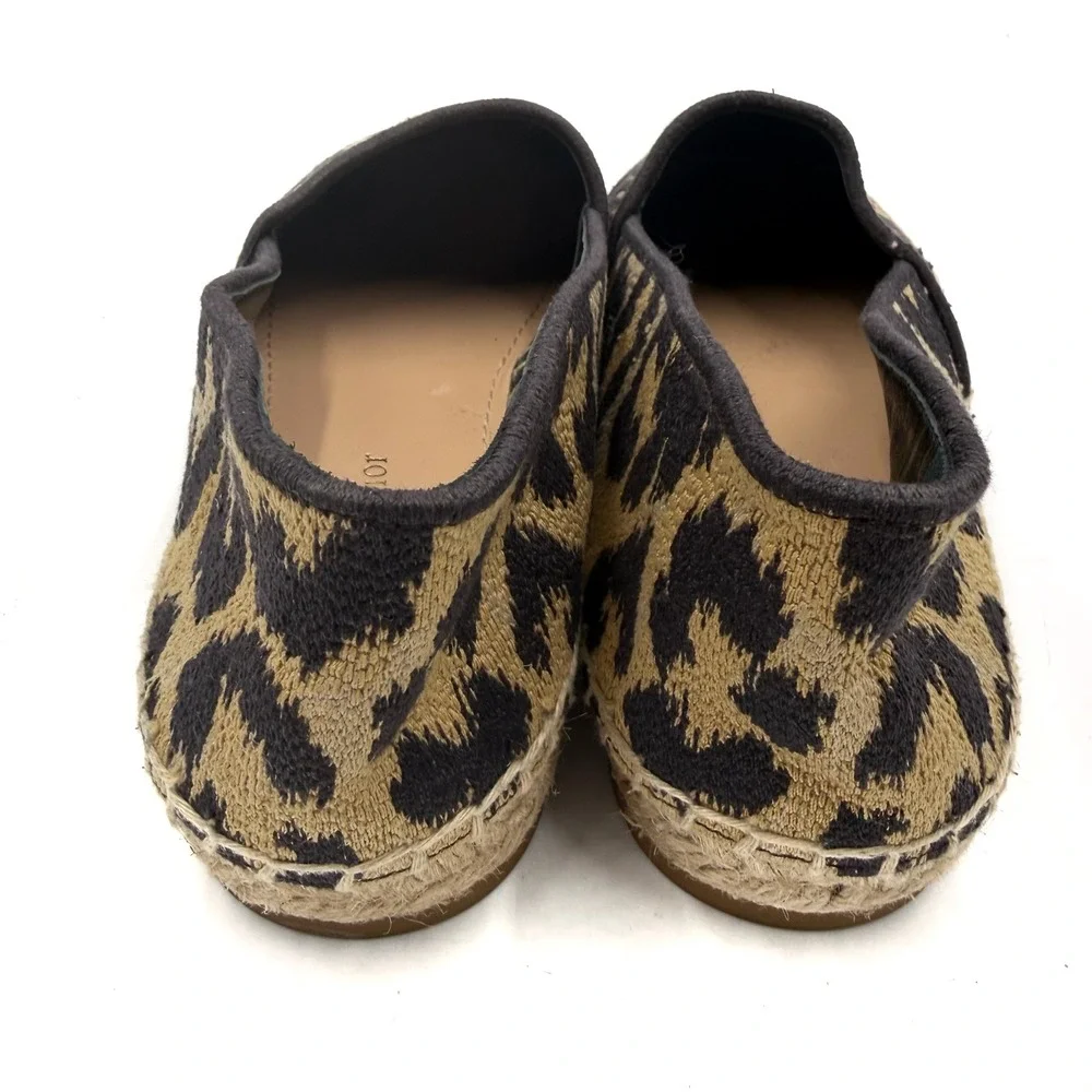 Christian Dior Granville Leopard Espadrilles Beige Black Logo Flat 37 / 7